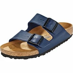 Birkenstock Arizona Sandals Birko-Flor Nubuk Narrow blue