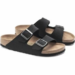 Birkenstock Arizona Sandals Birko-Flor Birkibuc Earthy Vegan Narrow black -Cheap Casual Sandals Store birkenstock arizona sandals birko flor birkibuc earthy vegan narrow black 3