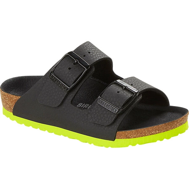Birkenstock Arizona Sandals Birko-Flor Regular Kids desert soil black lime 3 Birkenstock Arizona Sandals Birko-Flor Regular Kids desert soil black lime