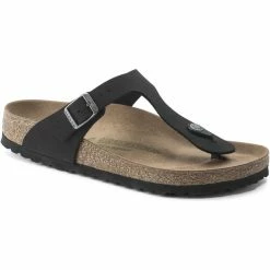 Birkenstock Gizeh Flips Birko-Flor Birkibuc Earthy Vegan Regular black