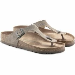 Birkenstock Gizeh Thong Sandals Birko-Flor Birkibuc Regular Men gray taupe -Cheap Casual Sandals Store birkenstock gizeh thong sandals birko flor birkibuc regular men gray taupe 3