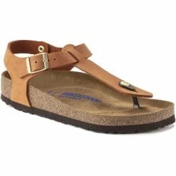 Birkenstock Kairo Sandals Nubuck Leather Soft Footbed Regular Women pecan
