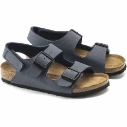 Birkenstock Milano HL Sandals Birko-Flor Birkibuc Regular Kids blau -Cheap Casual Sandals Store birkenstock milano hl sandals birko flor birkibuc regular kids blau 3