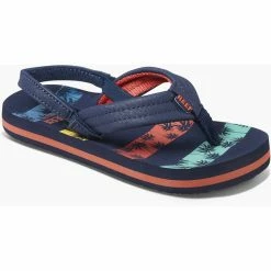 Reef Ahi Sandals Kids navy palms stripe