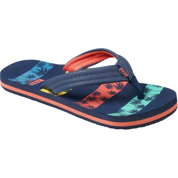 Reef Kids Ahi Flips Kids navy palms stripe 3 Reef Kids Ahi Flips Kids navy palms stripe