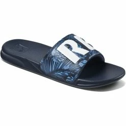 Reef One Slide Sandals Men navy palm